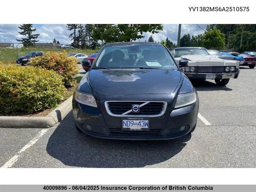 2010 Volvo S40 VIN: YV1382MS6A2510575 Lot: 40009896