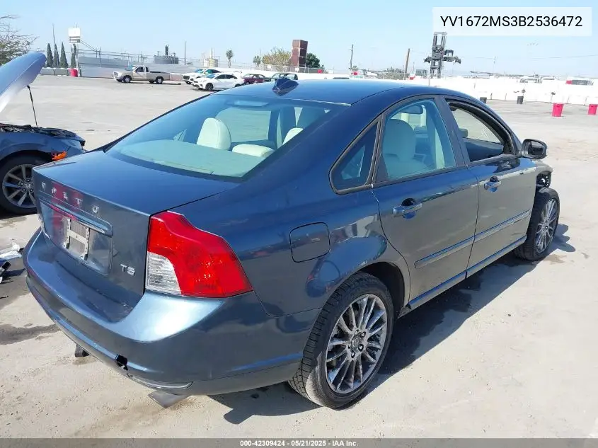 2011 Volvo S40 T5/T5 R-Design VIN: YV1672MS3B2536472 Lot: 42309424
