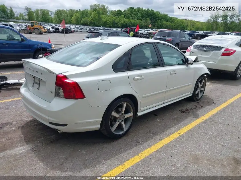 2011 Volvo S40 T5/T5 R-Design VIN: YV1672MS2B2542425 Lot: 42345219