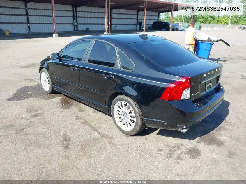 2011 Volvo S40 T5/T5 R-Design VIN: YV1672MS3B2547035 Lot: 42470539