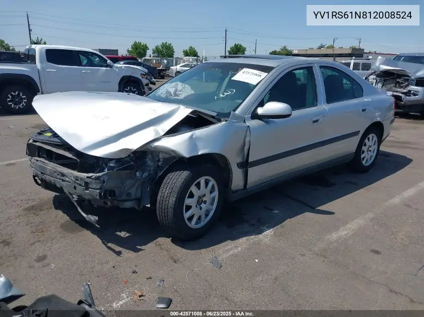 2001 Volvo S60 2.4 VIN: YV1RS61N812008524 Lot: 42571008