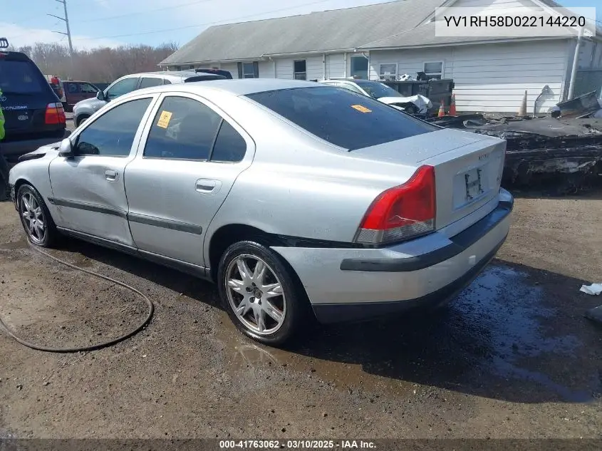 2002 Volvo S60 Awd VIN: YV1RH58D022144220 Lot: 41763062