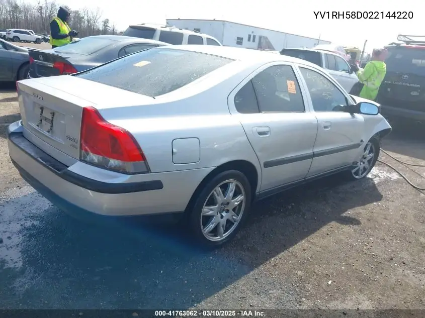 2002 Volvo S60 Awd VIN: YV1RH58D022144220 Lot: 41763062