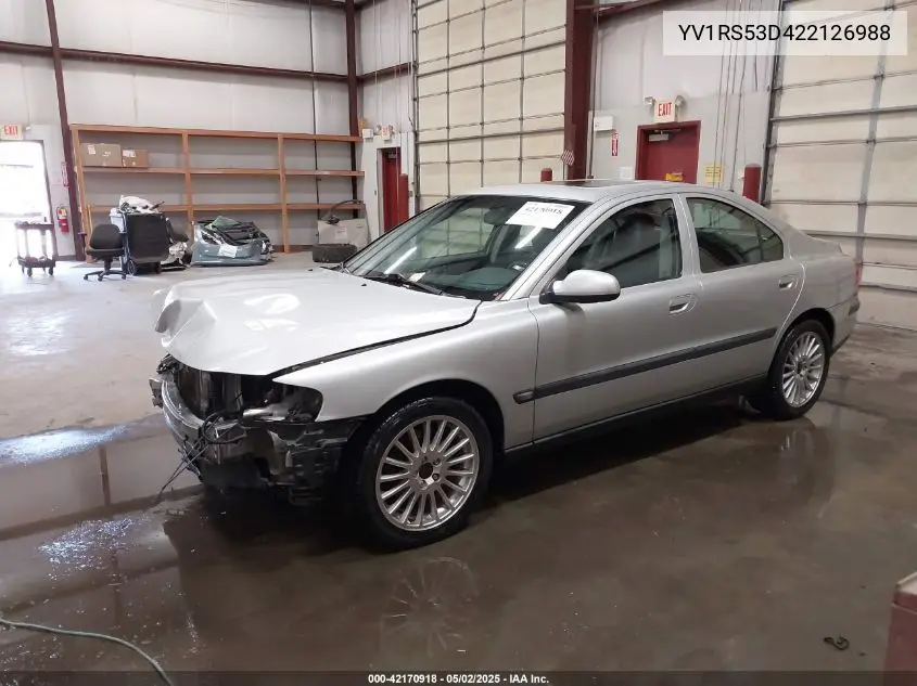 2002 Volvo S60 T5 VIN: YV1RS53D422126988 Lot: 42170918