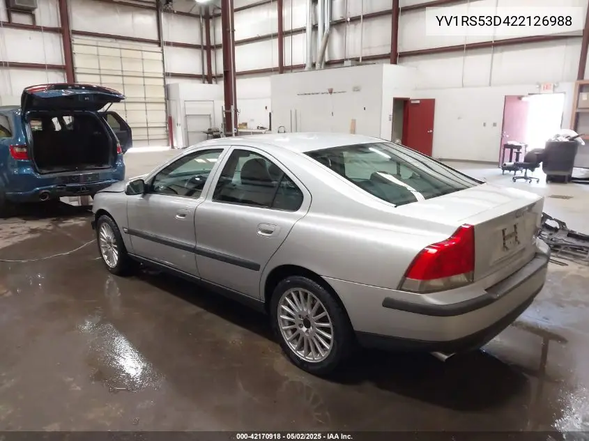 2002 Volvo S60 T5 VIN: YV1RS53D422126988 Lot: 42170918