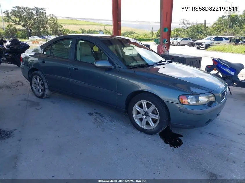 2002 Volvo S60 2.4T VIN: YV1RS58D822190511 Lot: 42484403
