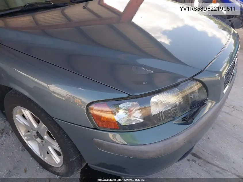 2002 Volvo S60 2.4T VIN: YV1RS58D822190511 Lot: 42484403