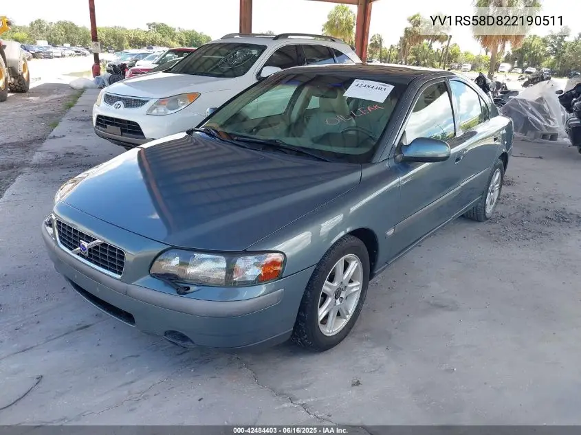 2002 Volvo S60 2.4T VIN: YV1RS58D822190511 Lot: 42484403