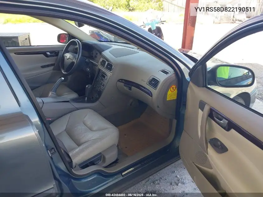 2002 Volvo S60 2.4T VIN: YV1RS58D822190511 Lot: 42484403