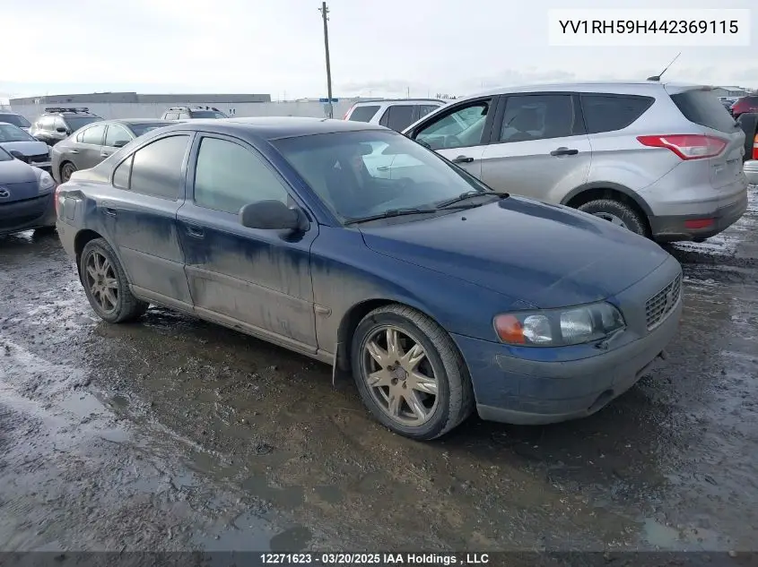 2004 Volvo S60 2.5T VIN: YV1RH59H442369115 Lot: 12271623