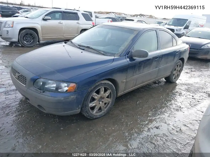 2004 Volvo S60 2.5T VIN: YV1RH59H442369115 Lot: 12271623