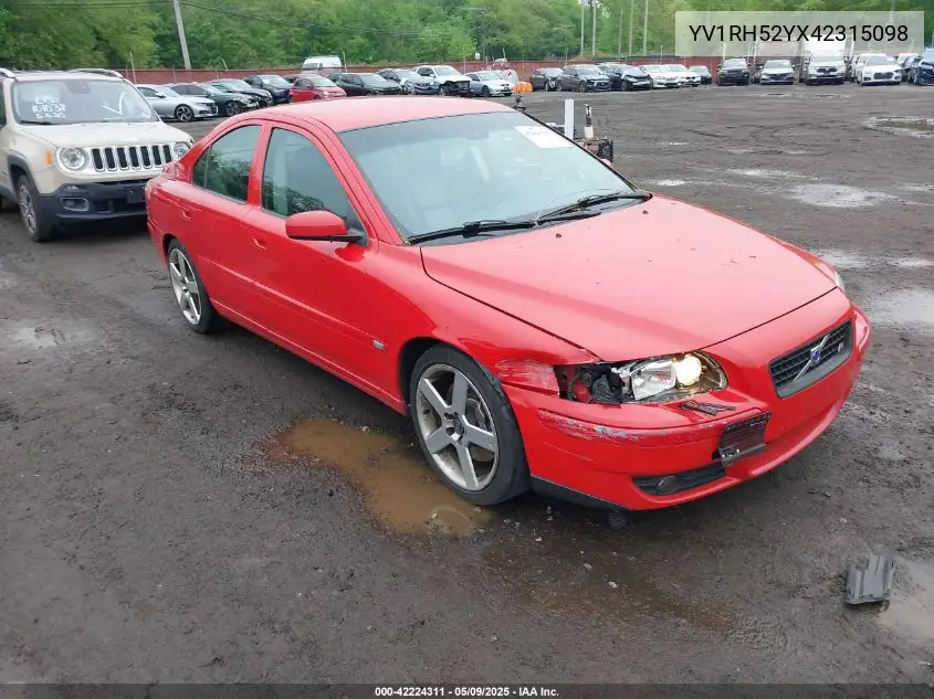 2004 Volvo S60 R VIN: YV1RH52YX42315098 Lot: 42224311