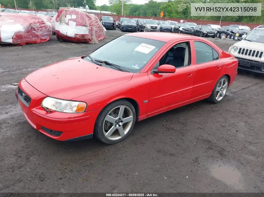 2004 Volvo S60 R VIN: YV1RH52YX42315098 Lot: 42224311