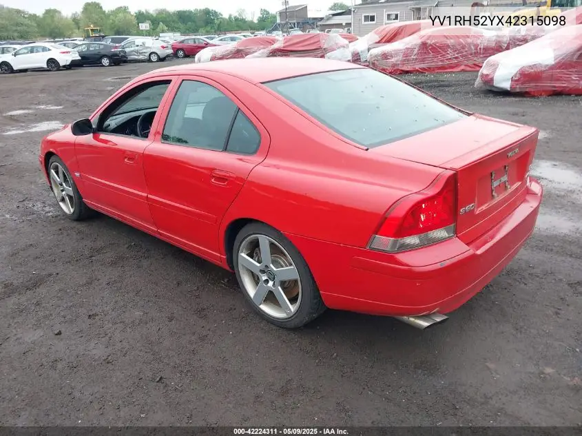 2004 Volvo S60 R VIN: YV1RH52YX42315098 Lot: 42224311