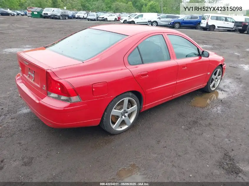 2004 Volvo S60 R VIN: YV1RH52YX42315098 Lot: 42224311