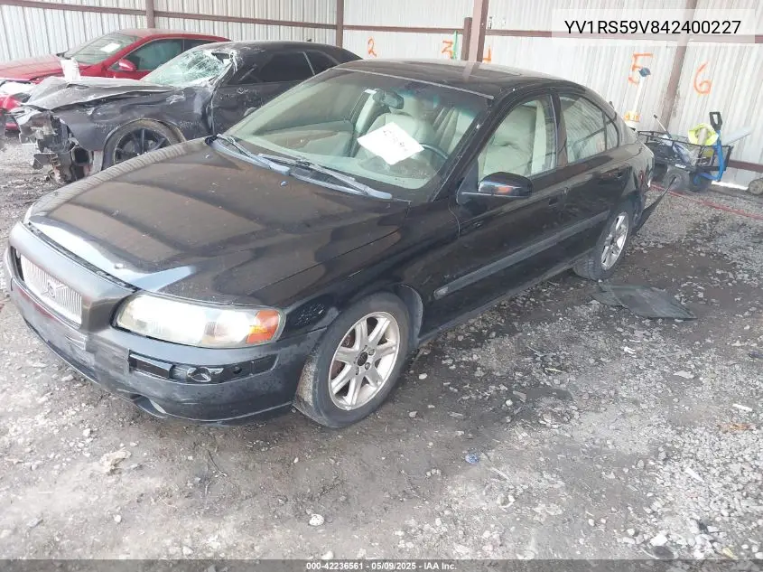 2004 Volvo S60 2.5T VIN: YV1RS59V842400227 Lot: 42236561