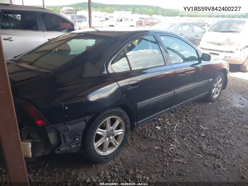 2004 Volvo S60 2.5T VIN: YV1RS59V842400227 Lot: 42236561