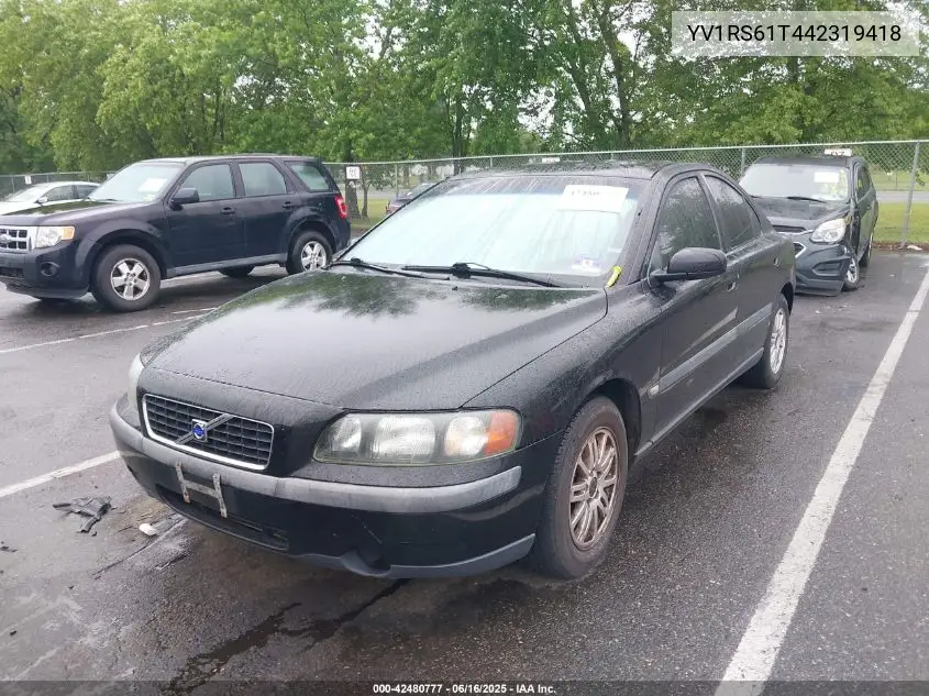 2004 Volvo S60 2.4 VIN: YV1RS61T442319418 Lot: 42480777
