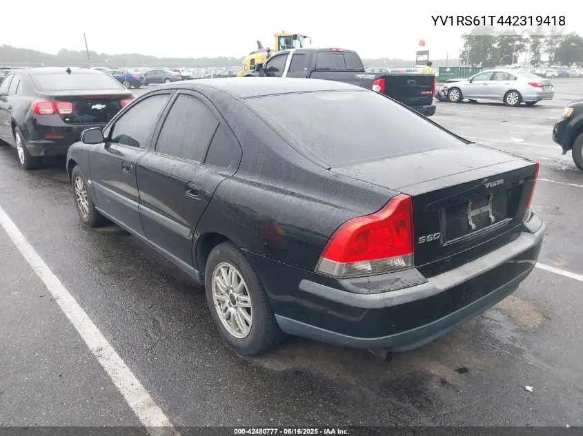 2004 Volvo S60 2.4 VIN: YV1RS61T442319418 Lot: 42480777