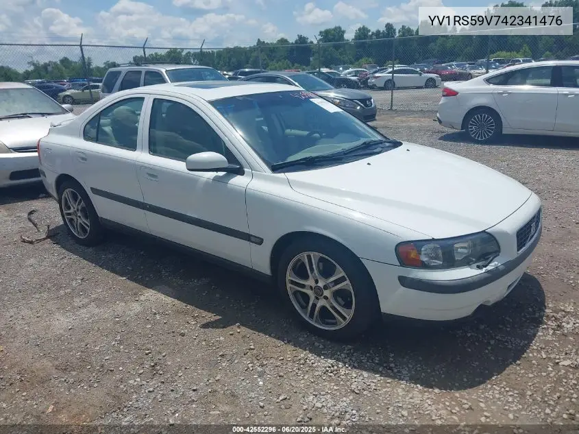 2004 Volvo S60 2.5T/2.5T A Sr VIN: YV1RS59V742341476 Lot: 42552296