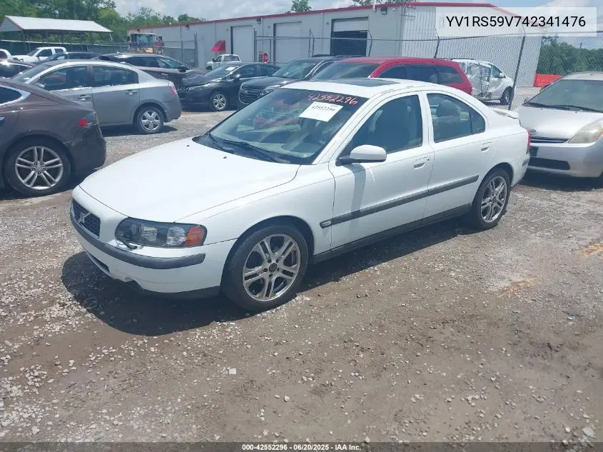 2004 Volvo S60 2.5T/2.5T A Sr VIN: YV1RS59V742341476 Lot: 42552296