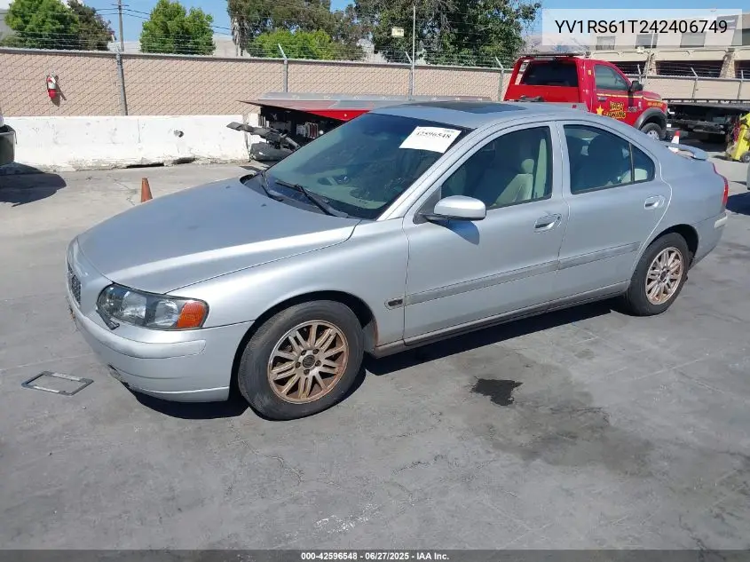 2004 Volvo S60 2.4 VIN: YV1RS61T242406749 Lot: 42596548
