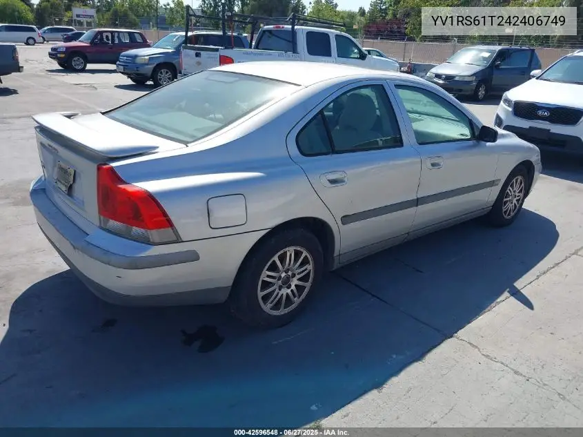 2004 Volvo S60 2.4 VIN: YV1RS61T242406749 Lot: 42596548