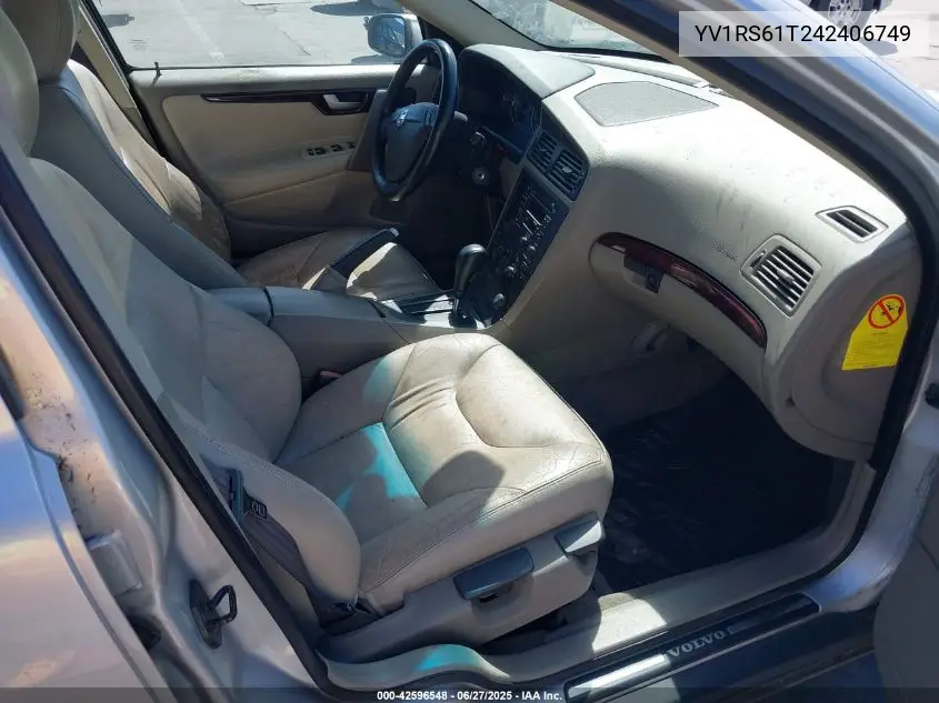 2004 Volvo S60 2.4 VIN: YV1RS61T242406749 Lot: 42596548