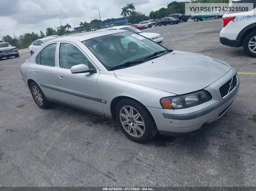 2004 Volvo S60 2.4 VIN: YV1RS61T242325508 Lot: 42763330