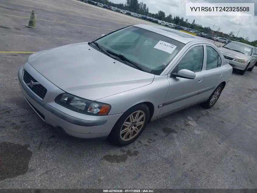 2004 Volvo S60 2.4 VIN: YV1RS61T242325508 Lot: 42763330