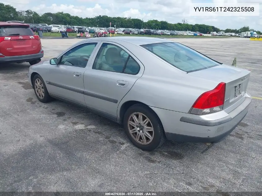 2004 Volvo S60 2.4 VIN: YV1RS61T242325508 Lot: 42763330