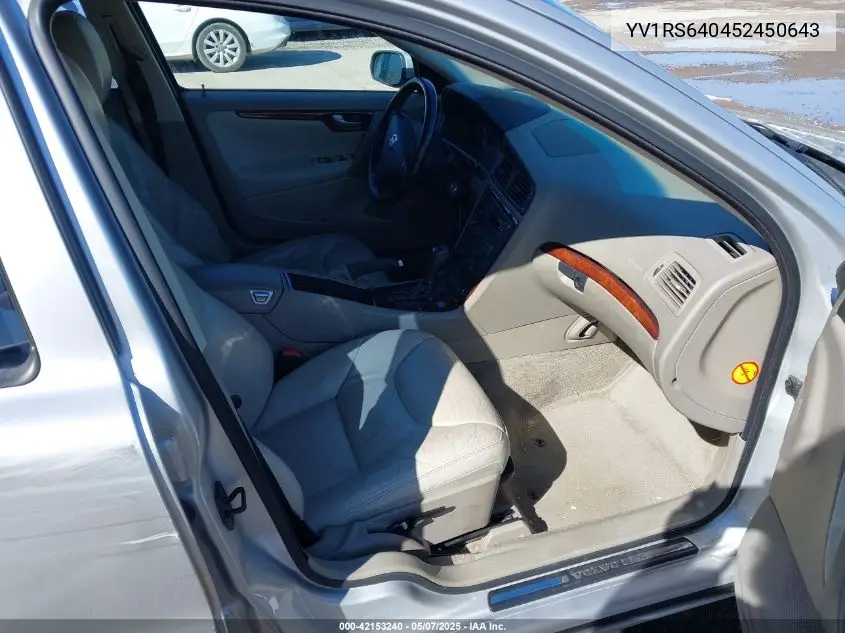 2005 Volvo S60 2.4 VIN: YV1RS640452450643 Lot: 42153240