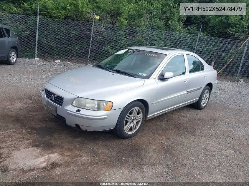 2005 Volvo S60 2.5T Awd VIN: YV1RH592X52478479 Lot: 42562887