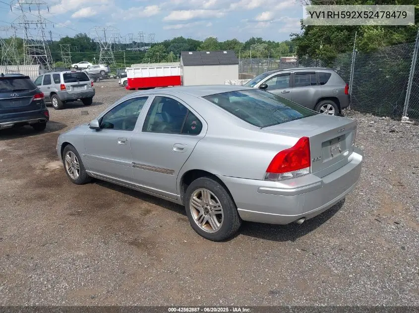 2005 Volvo S60 2.5T Awd VIN: YV1RH592X52478479 Lot: 42562887