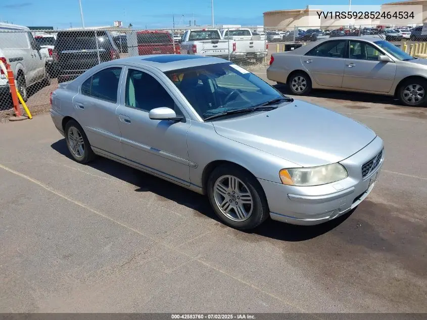 2005 Volvo S60 2.5T VIN: YV1RS592852464534 Lot: 42583760
