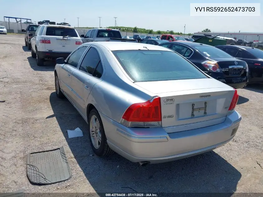 2005 Volvo S60 2.5T VIN: YV1RS592652473703 Lot: 42754438