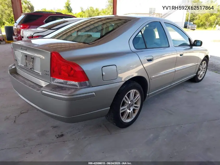 2006 Volvo S60 2.5T VIN: YV1RH592X62517864 Lot: 42586815