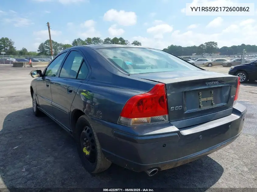 2007 Volvo S60 2.5T VIN: YV1RS592172600862 Lot: 42229771
