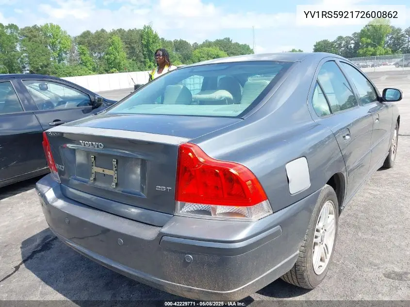 2007 Volvo S60 2.5T VIN: YV1RS592172600862 Lot: 42229771