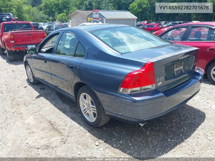 2008 Volvo S60 2.5T VIN: YV1RS592782701678 Lot: 42570314