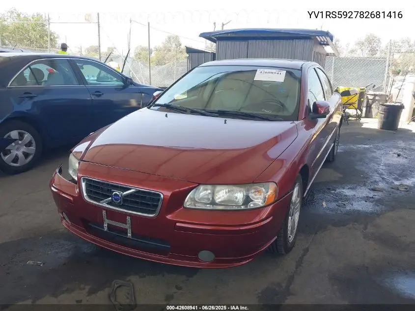 2008 Volvo S60 2.5T VIN: YV1RS592782681416 Lot: 42608941