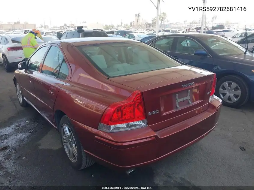 2008 Volvo S60 2.5T VIN: YV1RS592782681416 Lot: 42608941