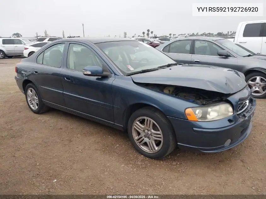 2009 Volvo S60 2.5T/2.5T Special Edition VIN: YV1RS592192726920 Lot: 42154185