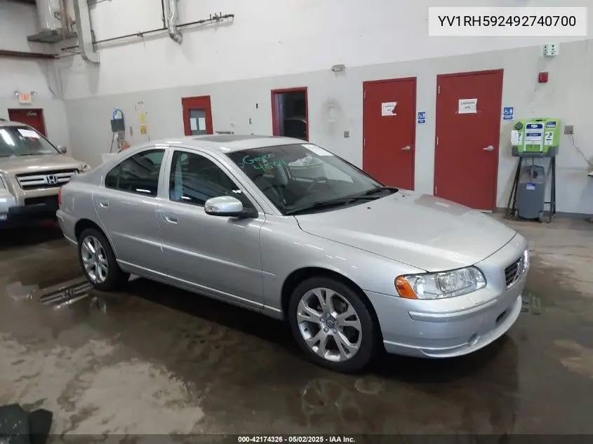2009 Volvo S60 2.5T/2.5T Special Edition VIN: YV1RH592492740700 Lot: 42174326