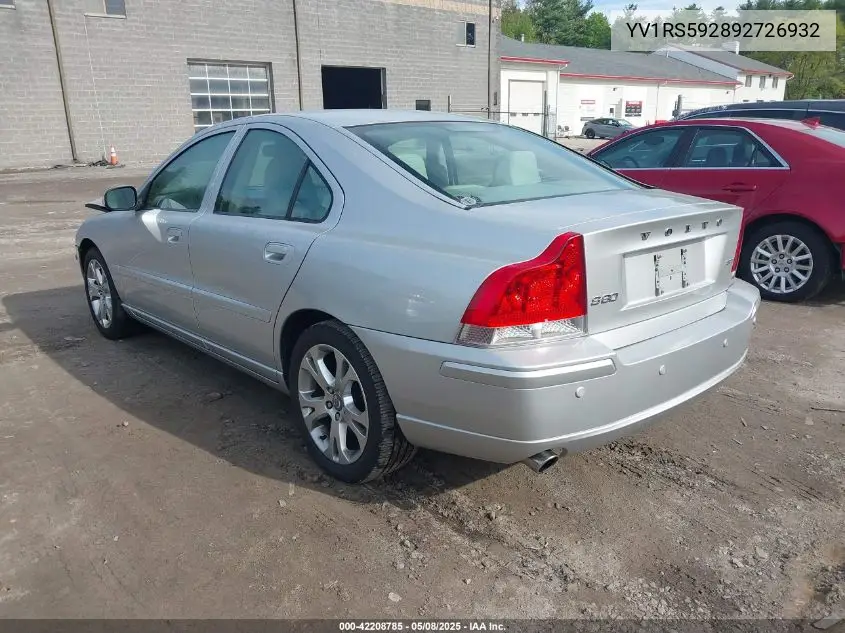 2009 Volvo S60 2.5T/2.5T Special Edition VIN: YV1RS592892726932 Lot: 42208785