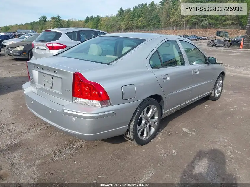 2009 Volvo S60 2.5T/2.5T Special Edition VIN: YV1RS592892726932 Lot: 42208785