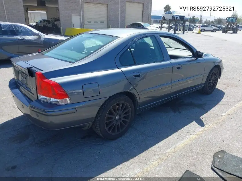 2009 Volvo S60 2.5T/2.5T Special Edition VIN: YV1RS592792725321 Lot: 42598987