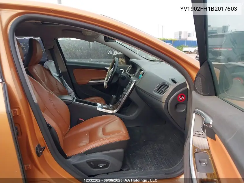 2011 Volvo S60 T6 VIN: YV1902FH1B2017603 Lot: 12332202