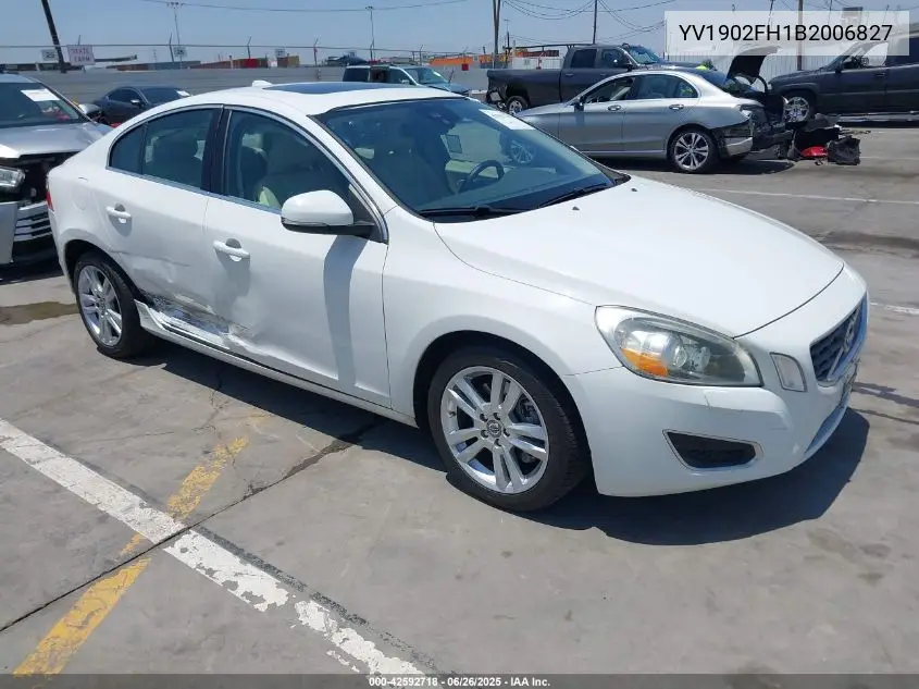 2011 Volvo S60 T6 VIN: YV1902FH1B2006827 Lot: 42592718