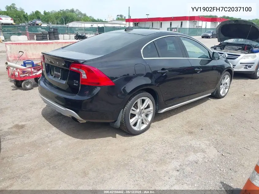 2012 Volvo S60 T6 VIN: YV1902FH7C2037100 Lot: 42184442
